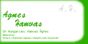 agnes hamvas business card