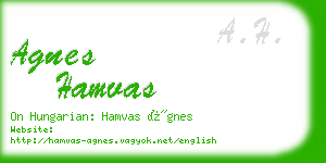 agnes hamvas business card